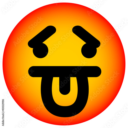 exhausted defeated face circle