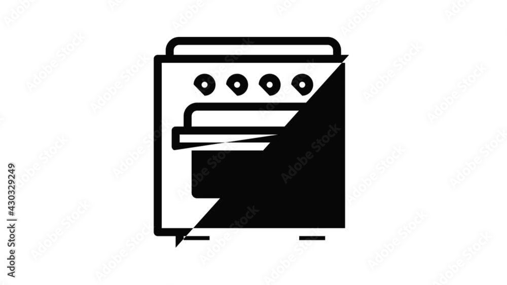 Gas oven icon animation outline best object on white background Gas oven icon animation outline best object on white background