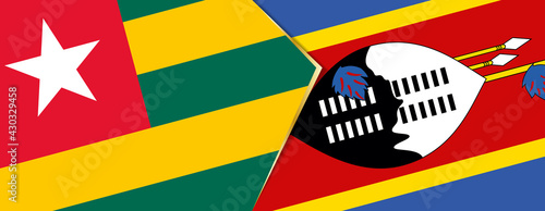 Togo and Swaziland flags, two vector flags.