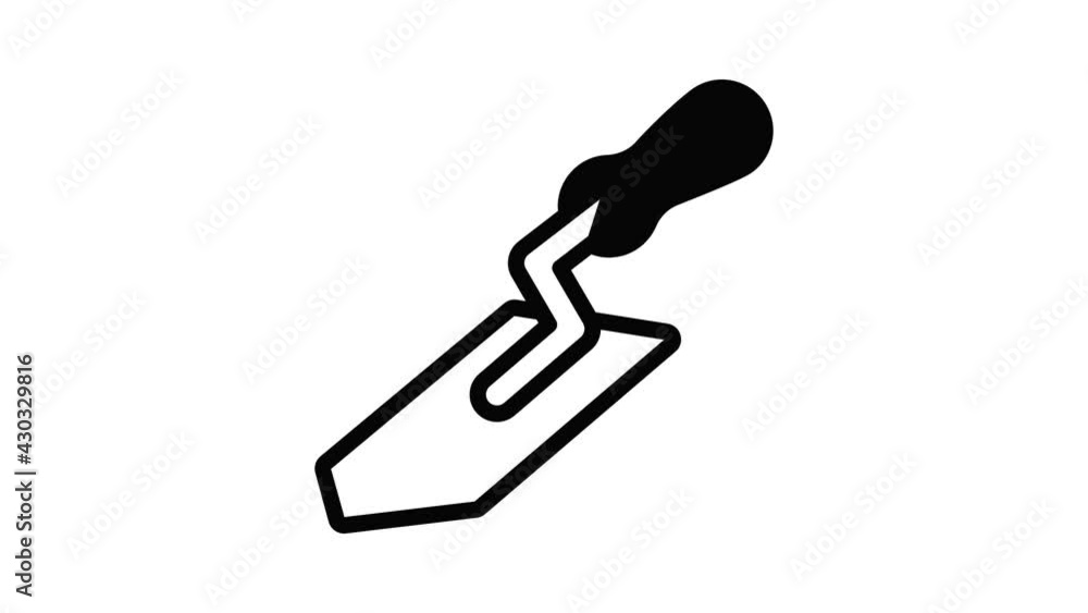 Apiary trowel icon animation outline best object on white background Apiary trowel icon animation outline best object on white background