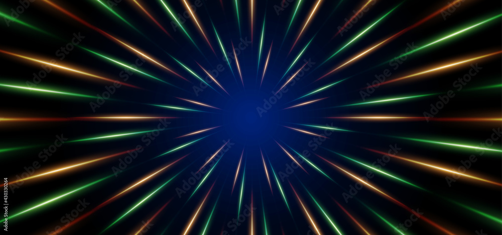 Fototapeta premium Vector illustration orange green speed light background