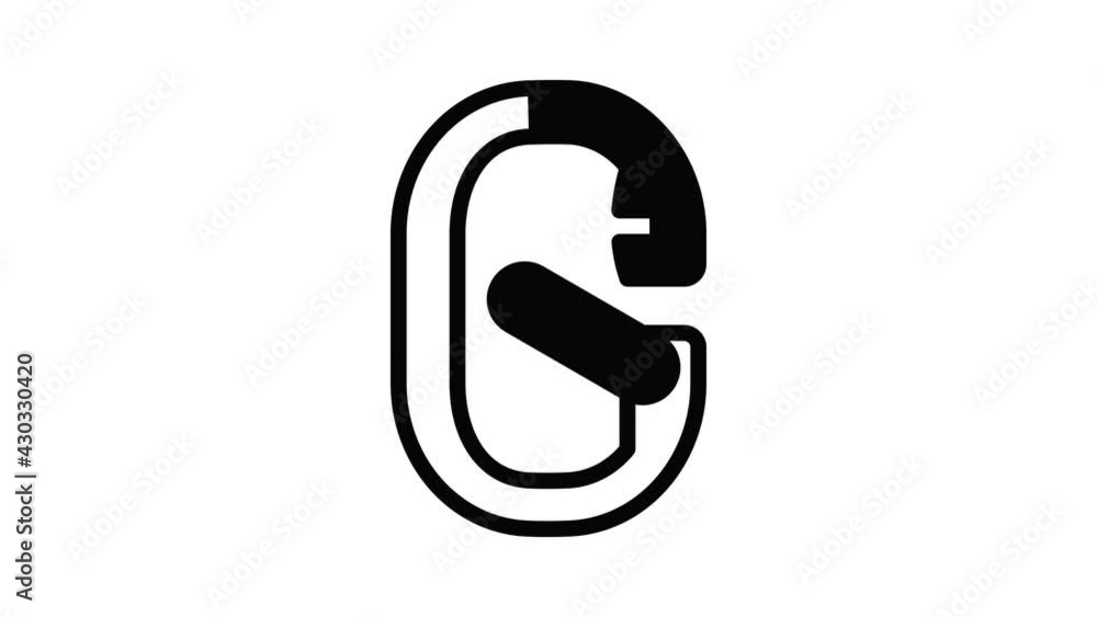 Open carabine icon animation outline best object on white background Open carabine icon animation outline best object on white background