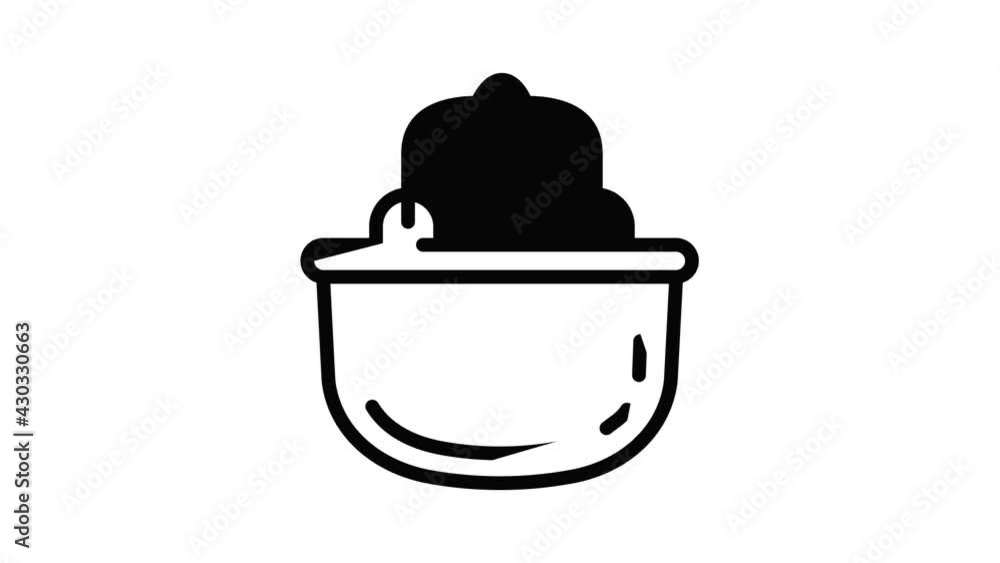 Camp cauldron icon animation outline best object on white background Camp cauldron icon animation outline best object on white background