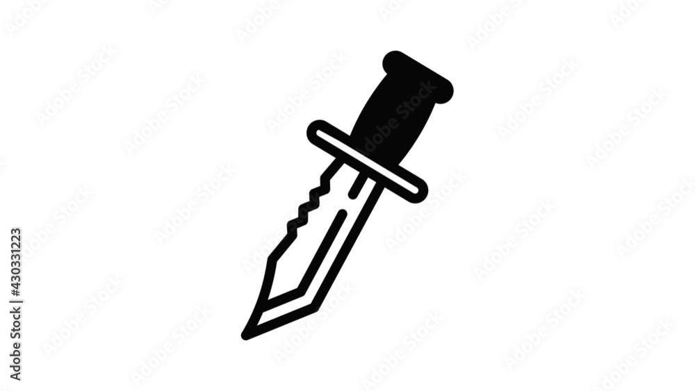 Knife icon animation outline best object on white background Knife icon animation outline best object on white background