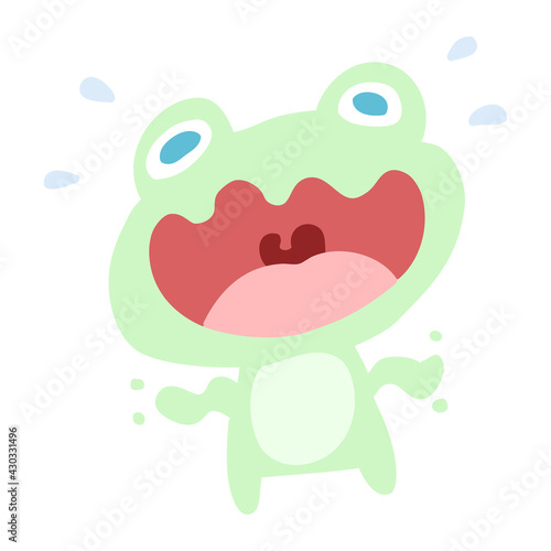 cartoon frog frightened