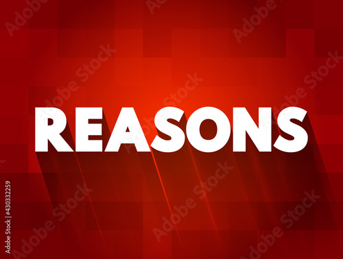 Reasons text quote, concept background