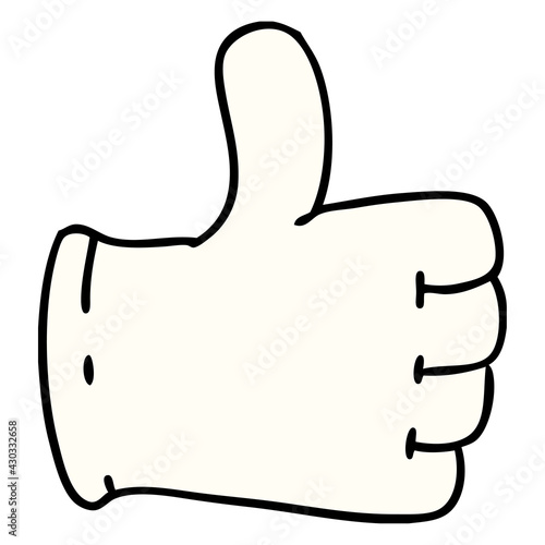 glove giving thumbs up symbol