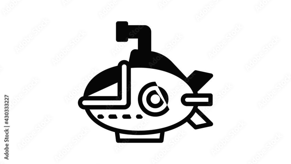 Bathyscaphe icon animation outline best object on white background Bathyscaphe icon animation outline best object on white background