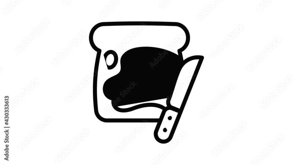 Knife peanut butter icon animation outline best object on white background Knife peanut butter icon animation outline best object on white background