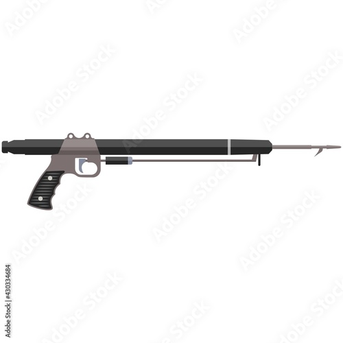 Harpoon vector spear gun for fishing isolated on white