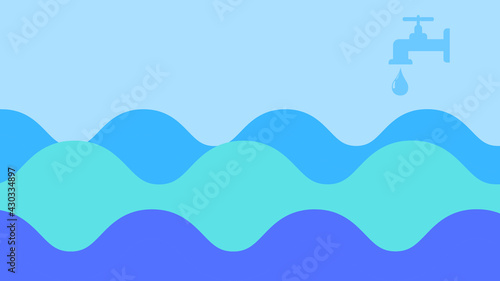 Drop of water and leaking tap, water waste