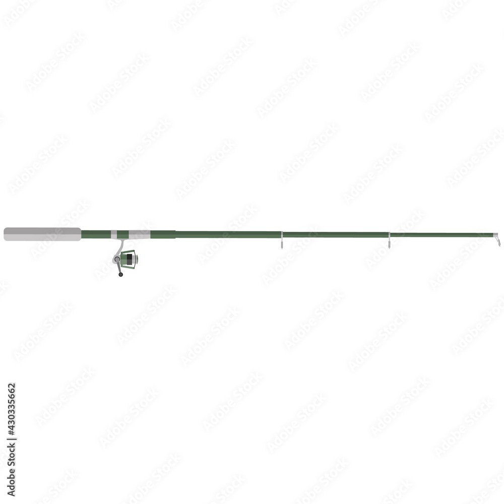Fishing spinning or telescopic rod vector isolated illustration Fishing spinning or telescopic rod vector isolated illustration