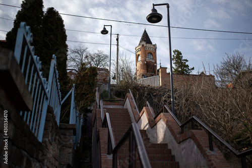 Serbia - Staircase ascending to the Millennium Tower at the top of Gardoš Hill in Zemun photo