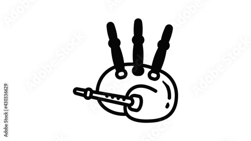 Bagpipes icon animation outline best object on white background photo