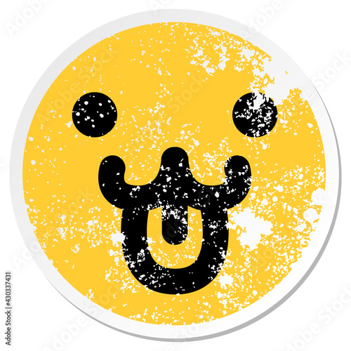 simple panting pet face circle