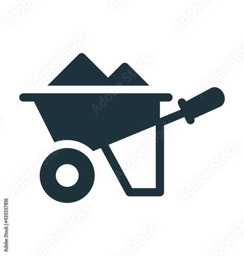 Wheelbarrow Cool Vector Icon