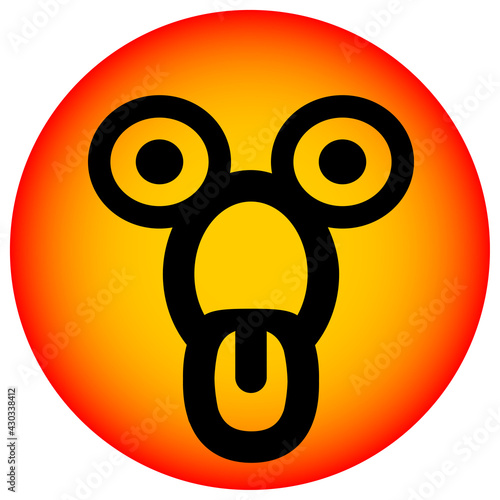 shocked staring face circle