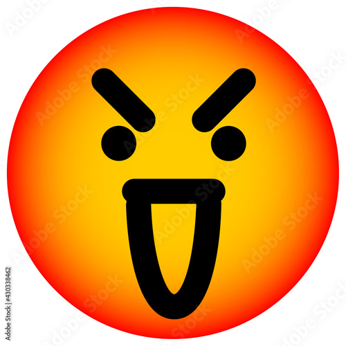 mean laughing face circle