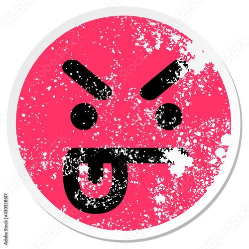 annoyed face circle