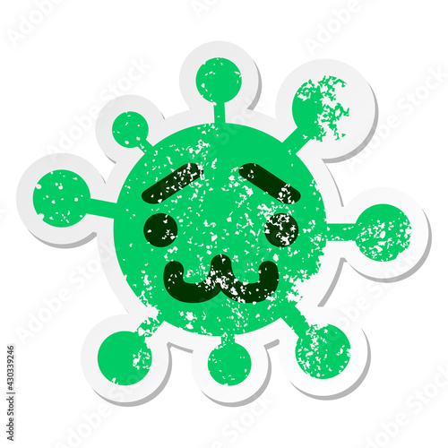 unsure animal virus distressed sticker