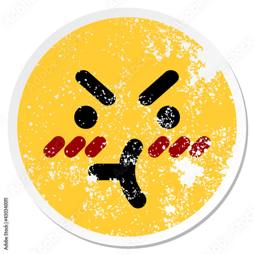 disbelief face circular sticker