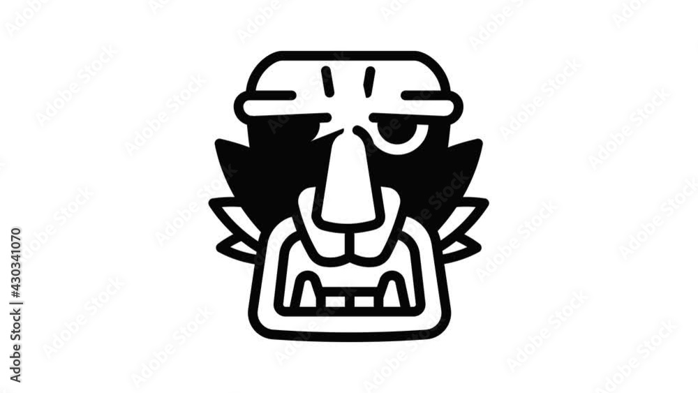 Idol mask icon animation outline best object on white background Idol mask icon animation outline best object on white background