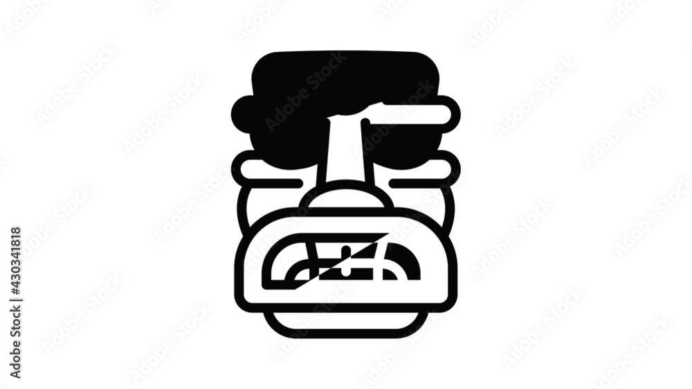 Totem idol icon animation outline best object on white background Totem idol icon animation outline best object on white background