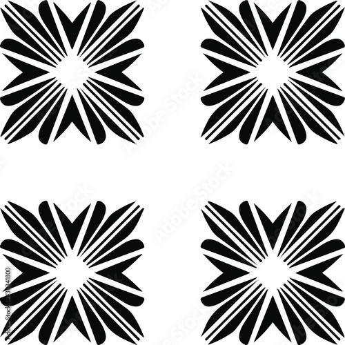 Geometric vector pattern with triangular elements. Seamless abstract ornament for wallpapers and backgrounds. Black and white colors.