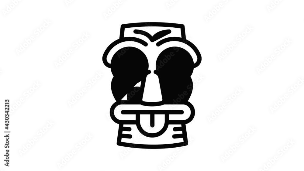 Tropical idol icon animation outline best object on white background Tropical idol icon animation outline best object on white background