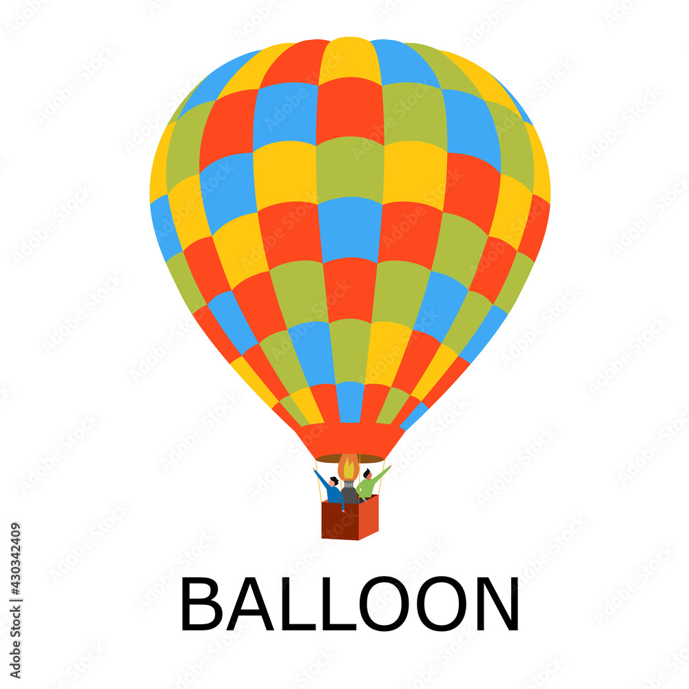 Fototapeta premium Colorful Hot Air Balloon. Vector illustration.