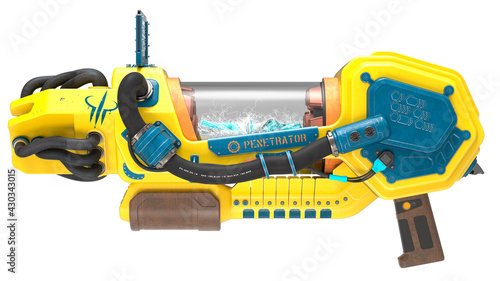 3D render of energy weapons like plasma gun (game design)