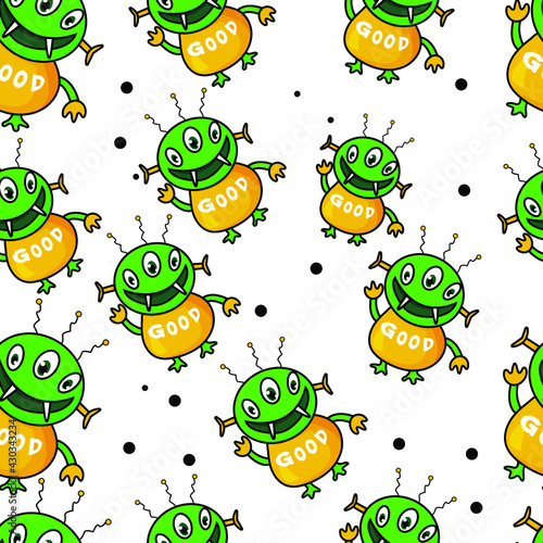 seamless pattern with monsters