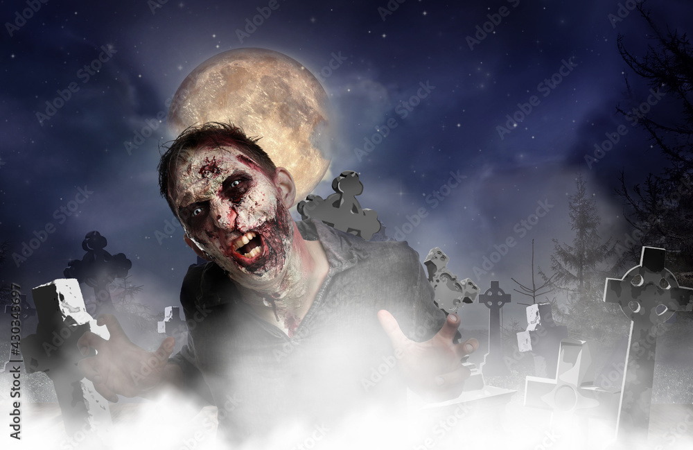 Moonlight zombi stock photo. Image of demon, mist, gothic - 28590770