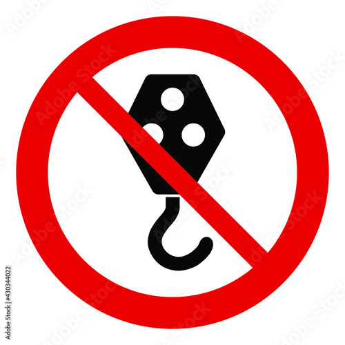no Hook icon vector. no Industrial сrane hook sign forbidden sign