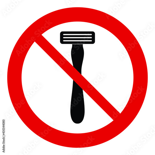 no razor icon vector  not shave  forbidden sign