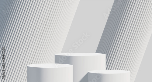 3D rendered podium for your product showcase. Blank Vector 3d illustration. 