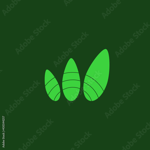green leaves minimalist logo concept illustration