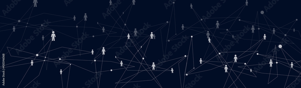 Human Connections on the dark blue background