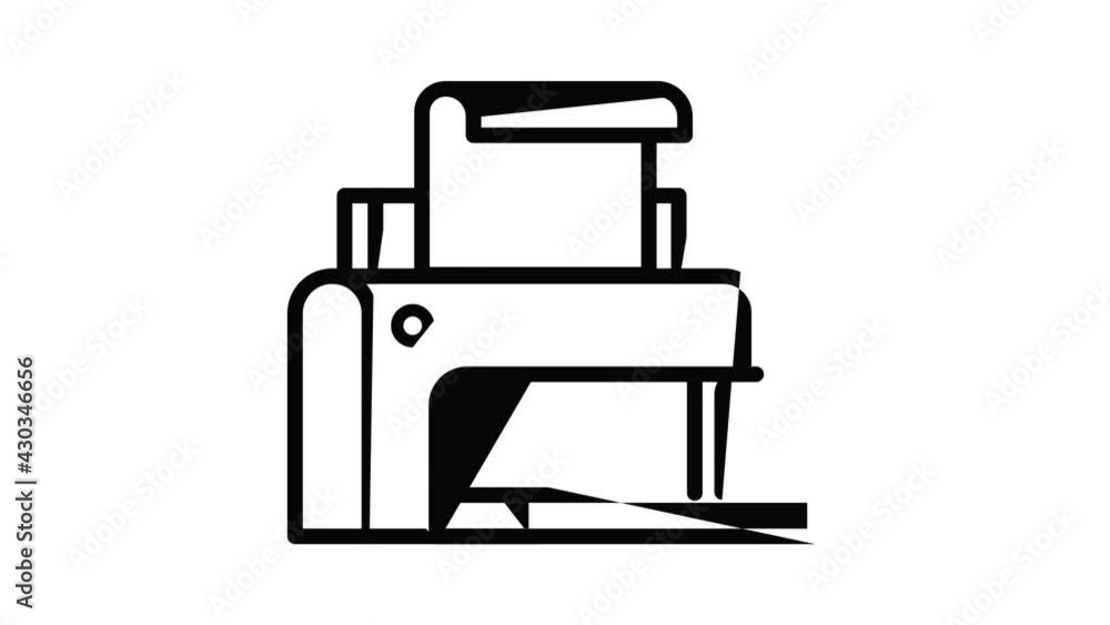 Plastic printer icon animation outline best object on white background Plastic printer icon animation outline best object on white background