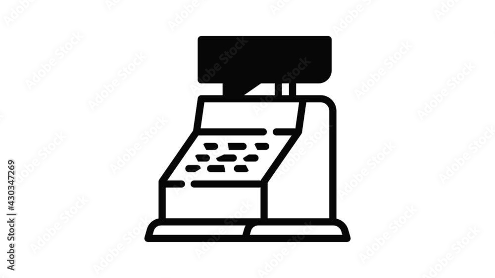 Cashier icon animation outline best object on white background Cashier icon animation outline best object on white background