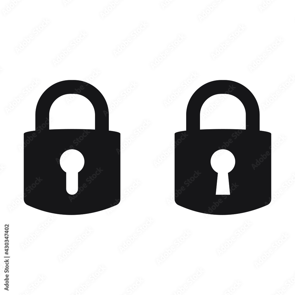 Lock vector icon, padlock icon, vector isolated symbol Lock vector icon, padlock icon, vector isolated symbol