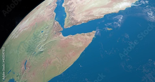 Gulf of Aden in planet earth, aerial view from outer space photo