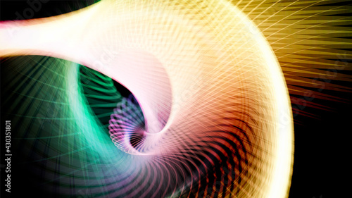 Abstract vector design with geometric curve composition.
