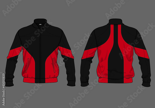 retro vintage windbreaker hoodie jacket template