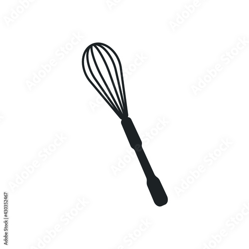 Balloon whisk for mixing flat icon isolated on white background