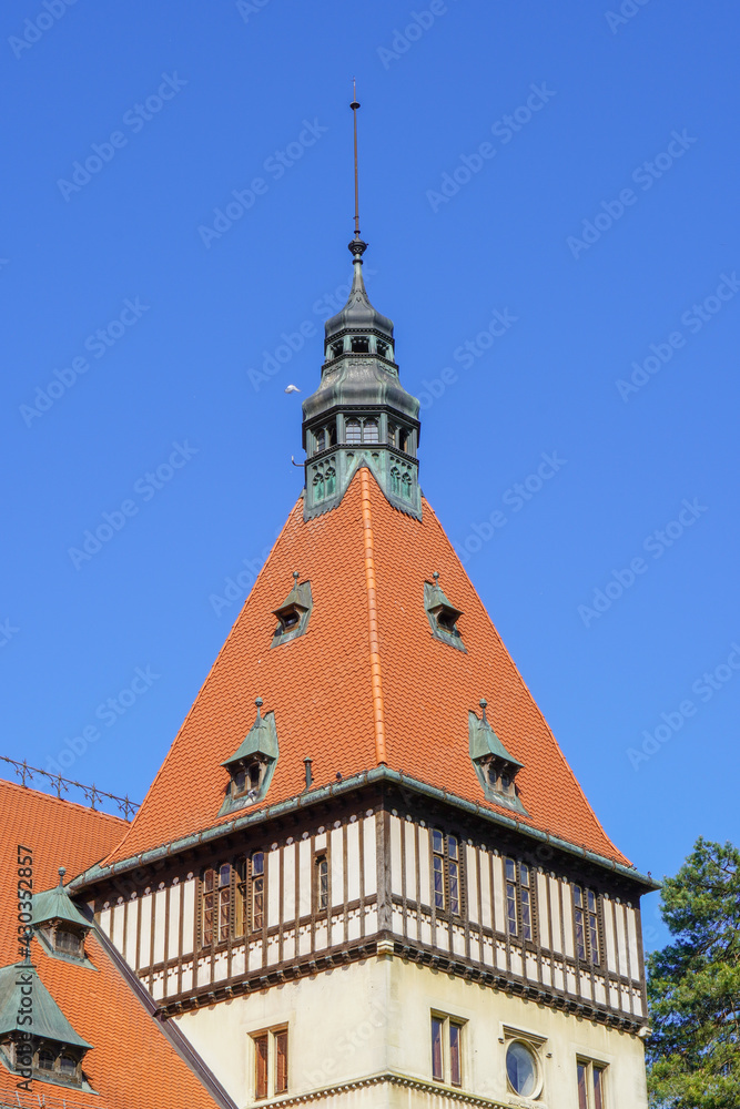 Fototapeta premium Tower spire of old castle