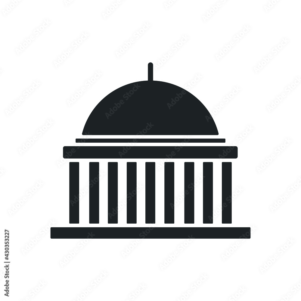 Trendy flat capitol icon from united states collection isolated on white background.
