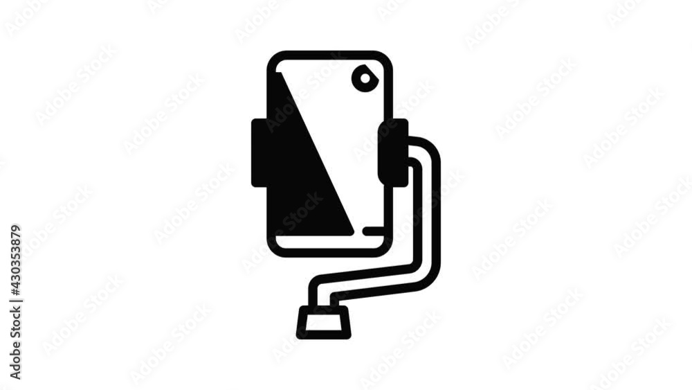 Selfie phone stabilizator icon animation outline best object on white background Selfie phone stabilizator icon animation outline best object on white background