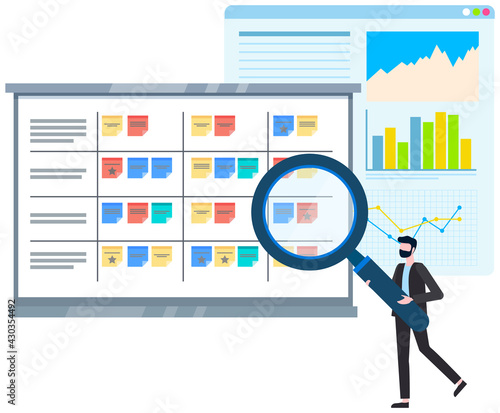 Business strategy planning, project management. Tasks planing concept. Business working process, time management and teamwork. Start up plan process. Data analysis and analytic. Kaizen philosophy