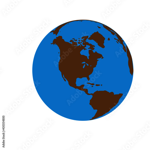 Weltkugel Amerika in Blau und Braun
